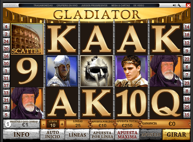 Bono gladiator tragaperras online
