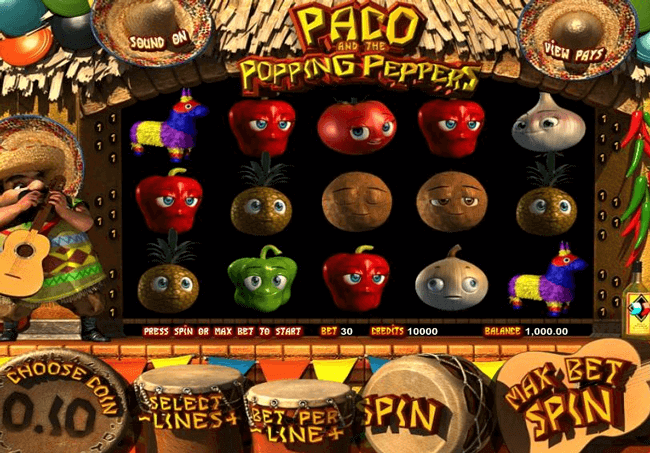 Bono Paco and the popping peppers tragaperras online