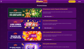 Promociones del casino Slots777